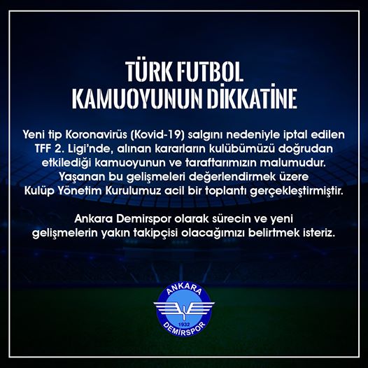 ANKARA DEMİRSPOR’DAN BÜYÜK TEPKİ