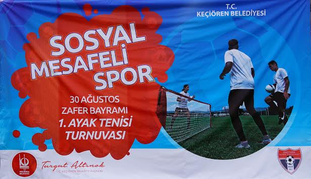 KEÇİÖREN’DE “SOSYAL MESAFELİ AYAK TENİSİ” HEYECANI